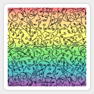 Funky Faces on Rainbow Magnet